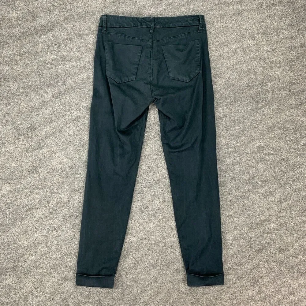 J Brand Anja Jeans Womens 25 Slate Luxe Sateen Cuffed Ankle Cropped Mid Rise